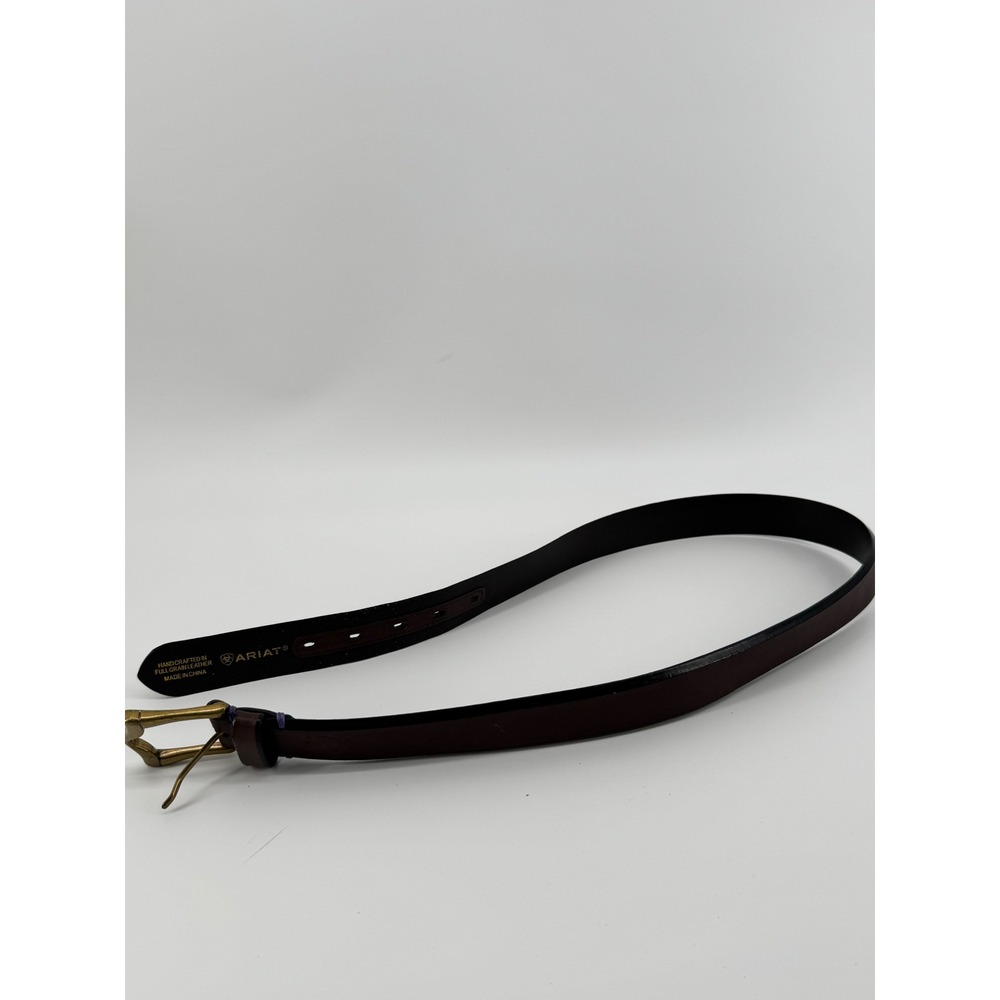 Ariat Mens Brown Full Grain Leather Western Belt Brass Buckle 32 10007054